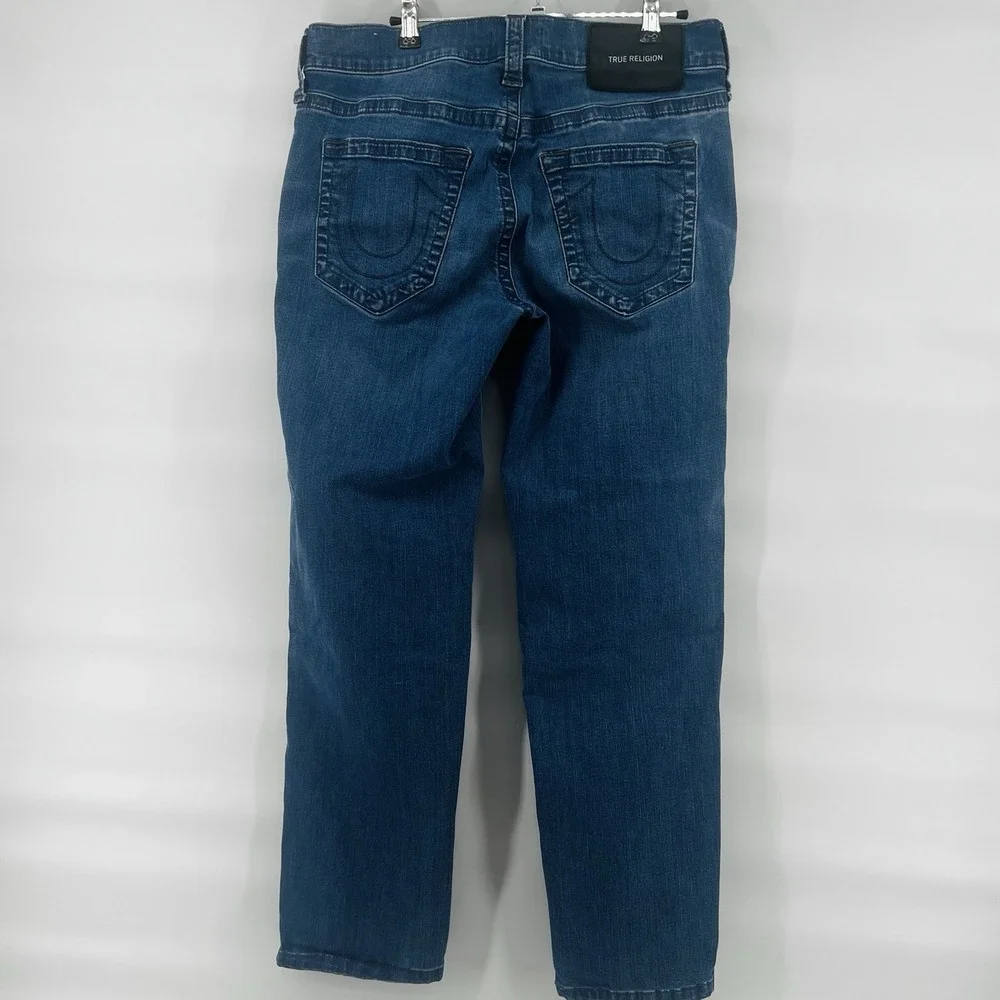 True Religion Devin Men's Jeans 31x30 Slim No Flap Medium Wash‎ Denim